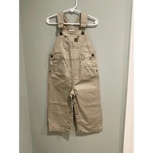 Jacadi Paris Boys Overalls Tan Cotton‎ Blend Adjustable Straps 23M